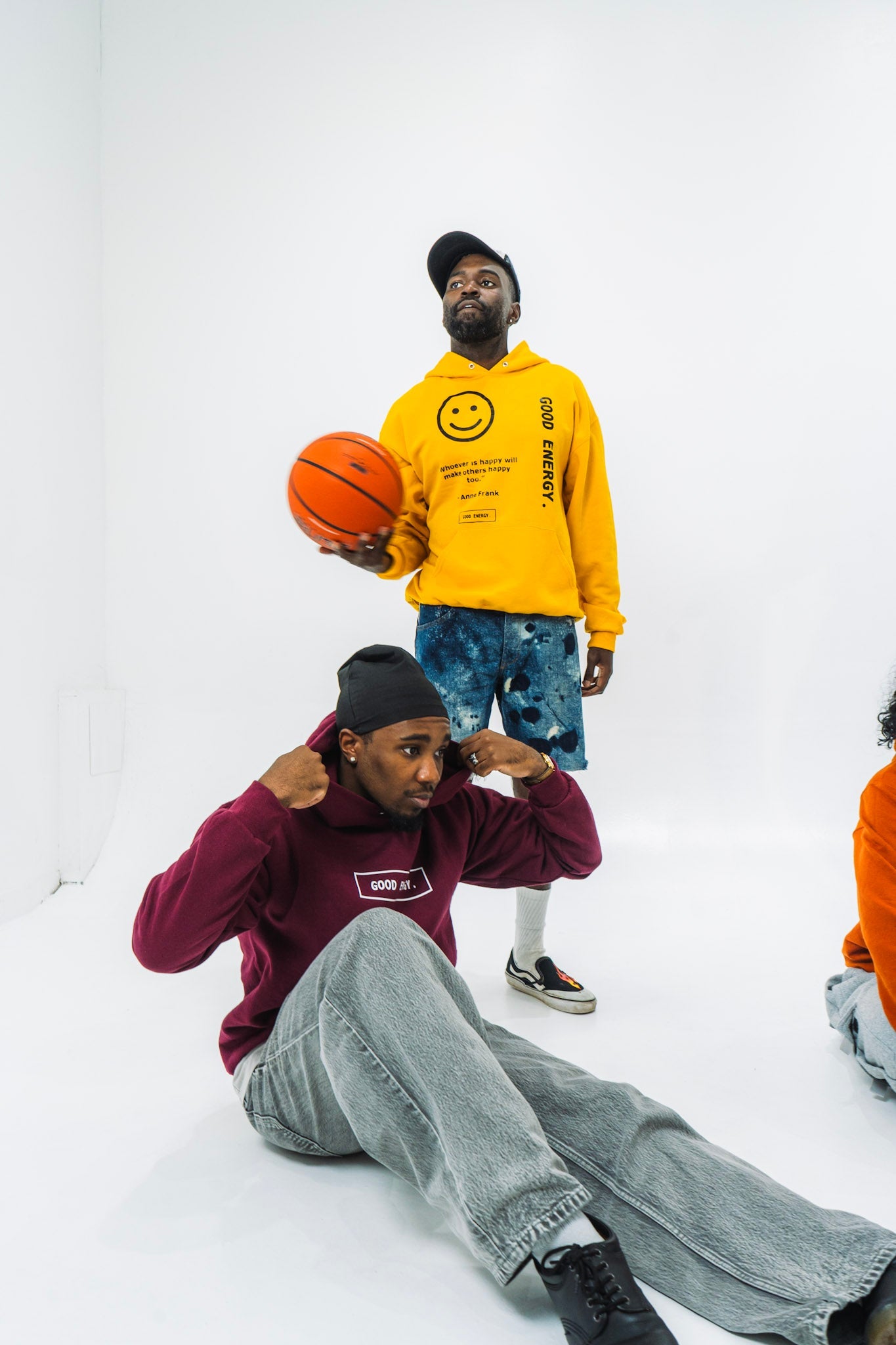 Yellow "Happy" Hoodie